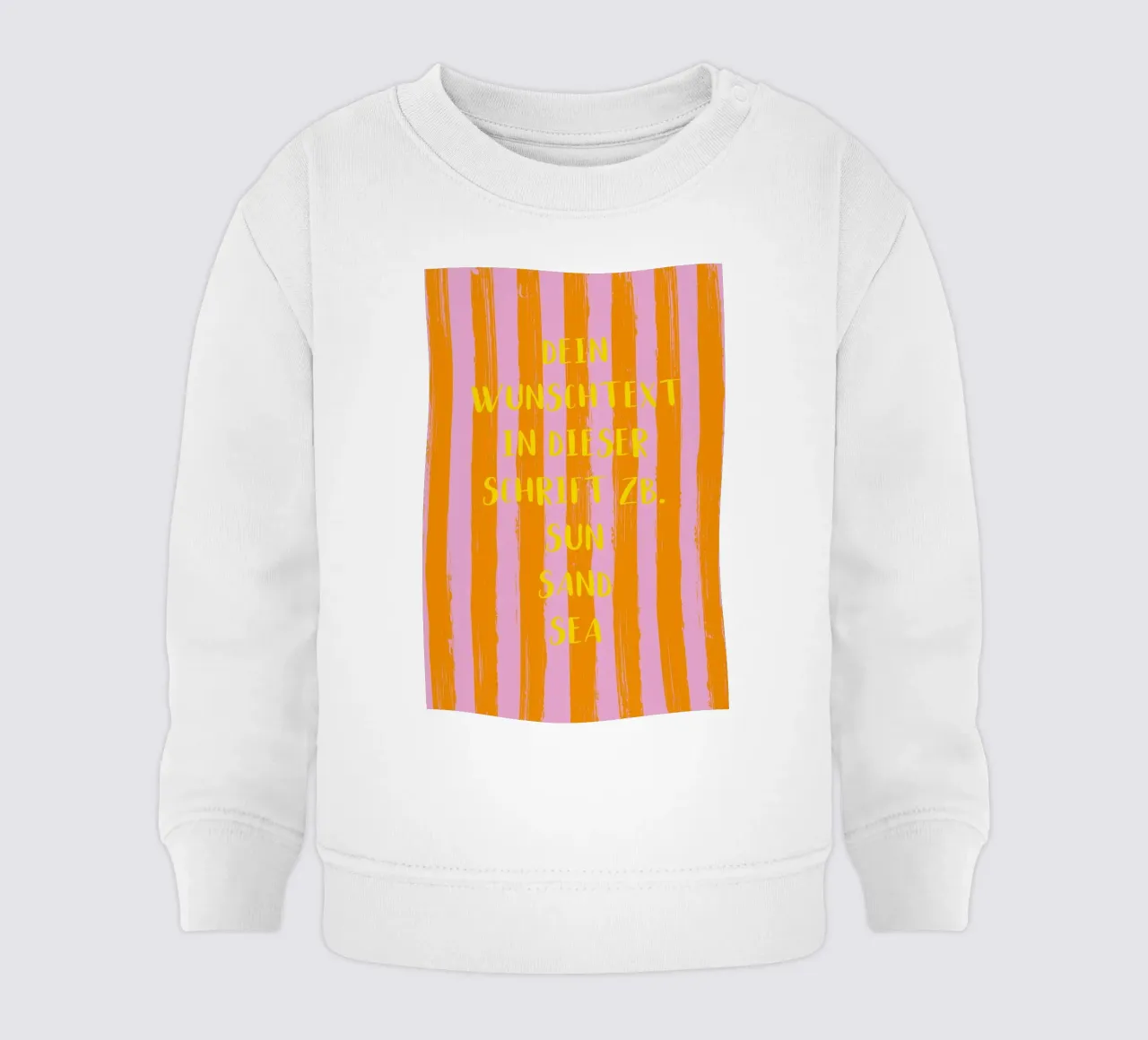 Dein Wunschtext auf gestreiftem Pinselstrichhintergrund felpa neonato da Typo Designs