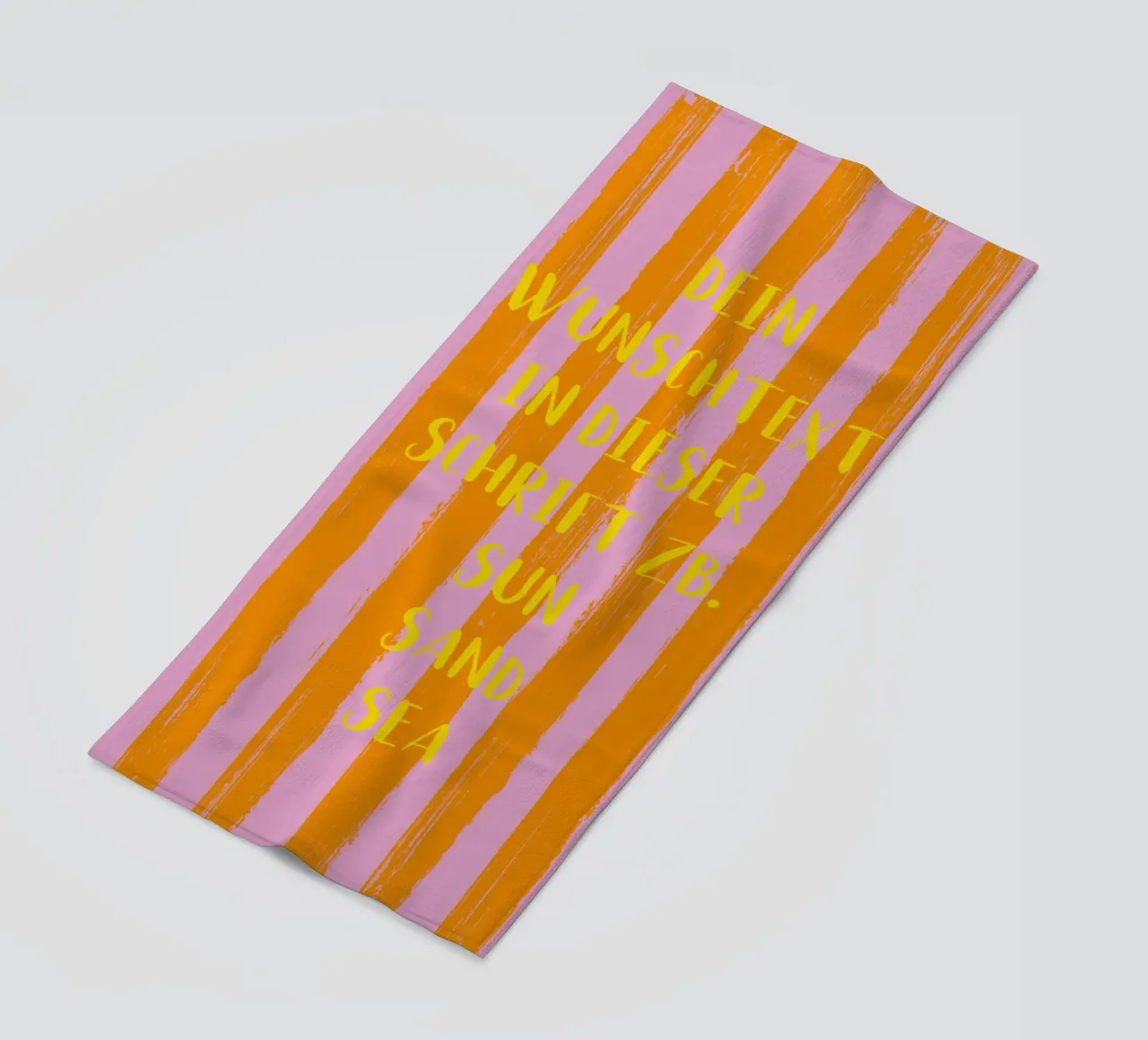 Dein Wunschtext auf gestreiftem Pinselstrichhintergrund telo mare da Typo Designs