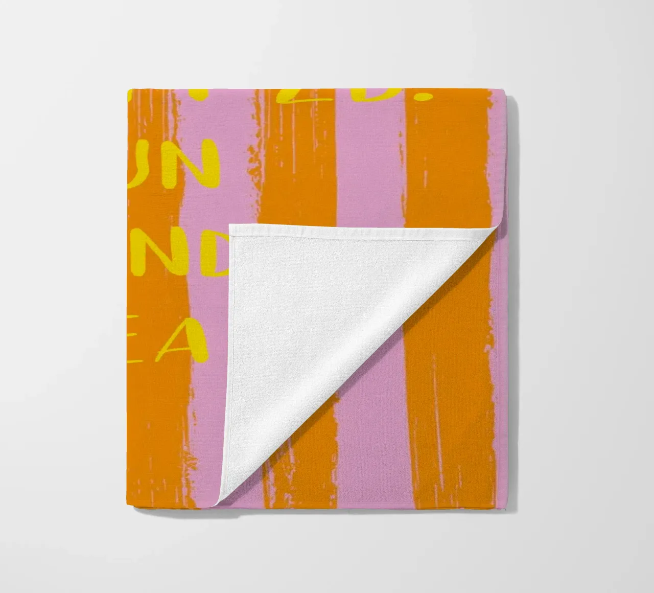 Dein Wunschtext auf gestreiftem Pinselstrichhintergrund telo mare da Typo Designs