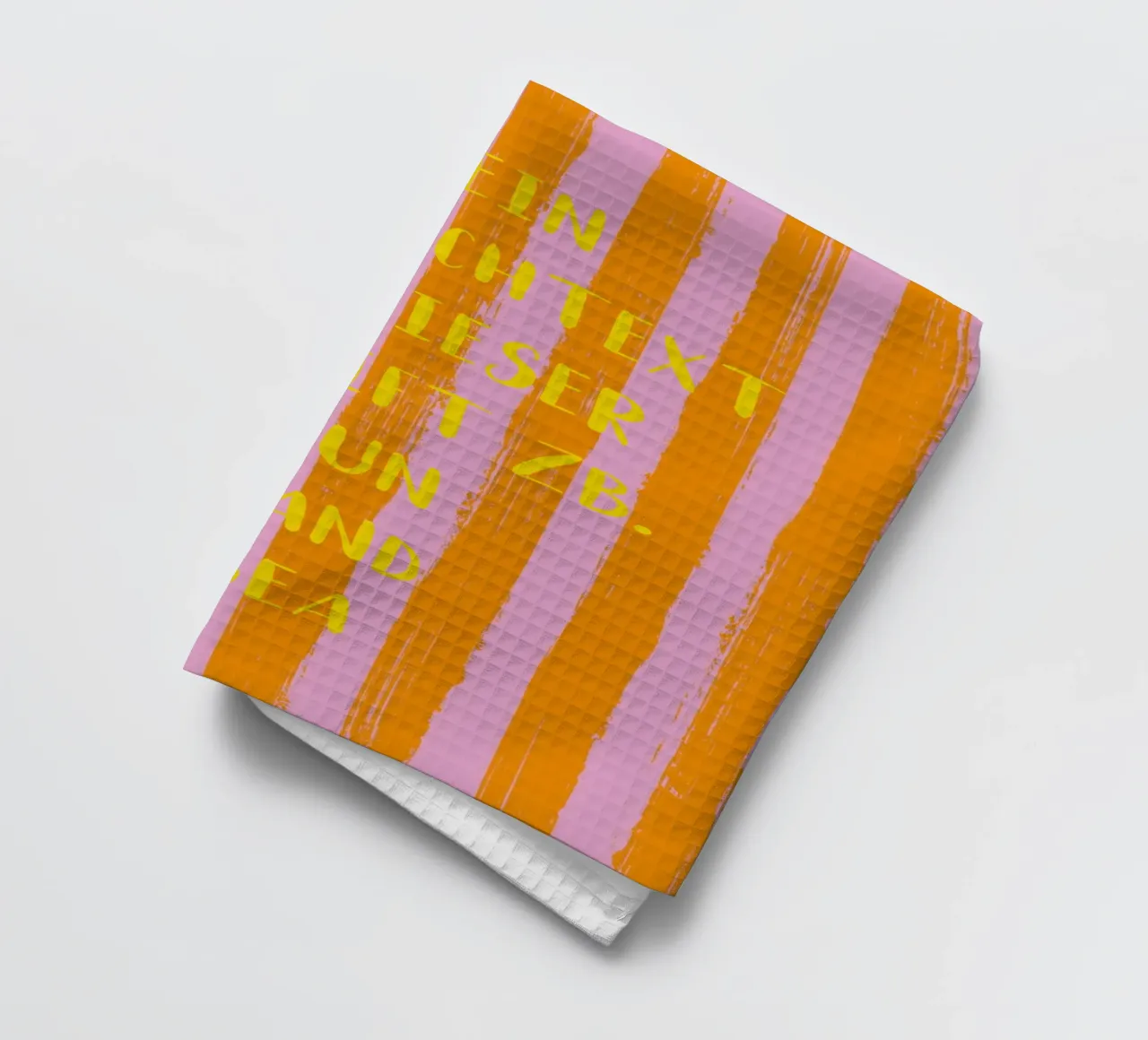 Dein Wunschtext auf gestreiftem Pinselstrichhintergrund canovaccio da cucina da Typo Designs