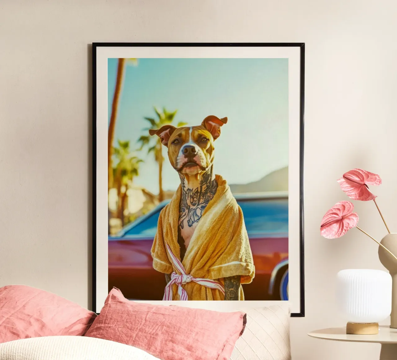 Milo poster con telaio in alluminio da Affiches Chien Originales – Dogland
