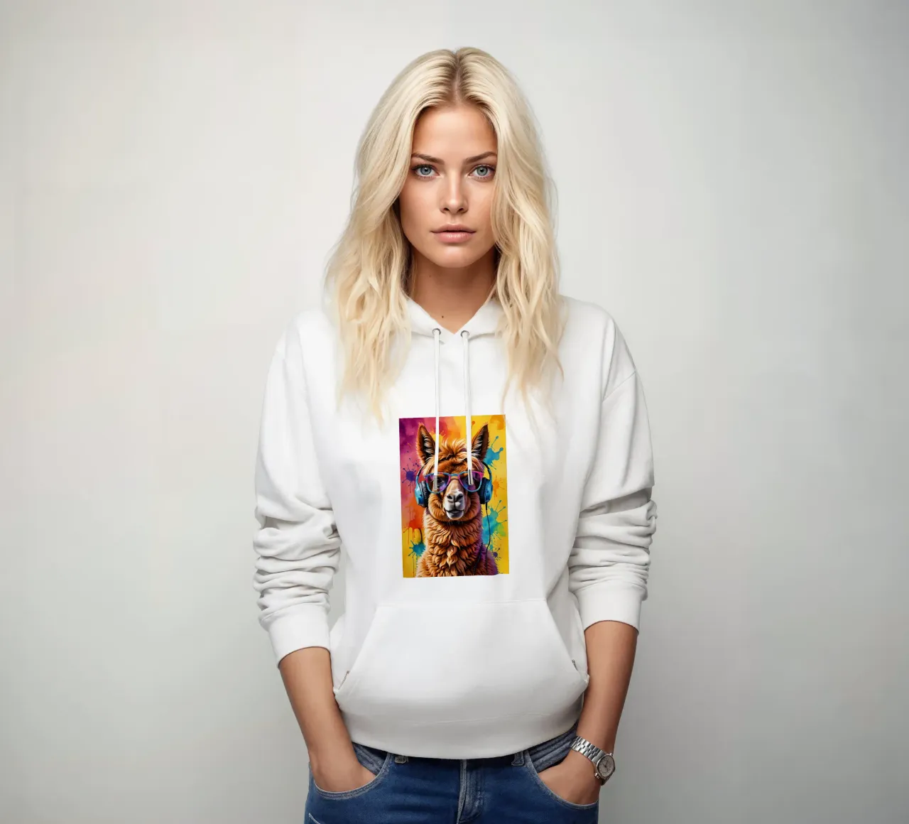 Lama in cuffia felpa con cappuccio da MakArena