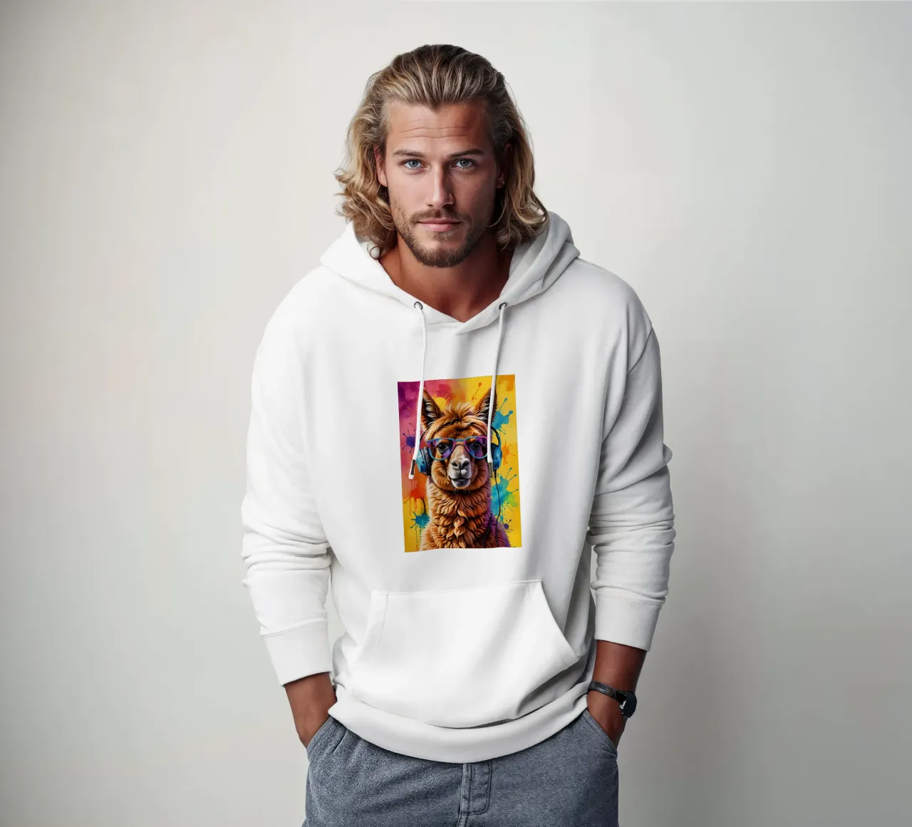 Lama in cuffia felpa con cappuccio da MakArena