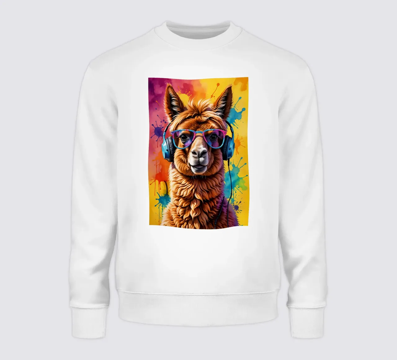 Lama im Kopfhörer Sweatshirt von MakArena