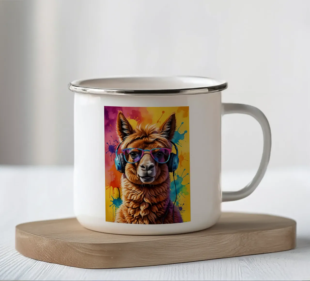 Lama in cuffia tazza in smalto da MakArena