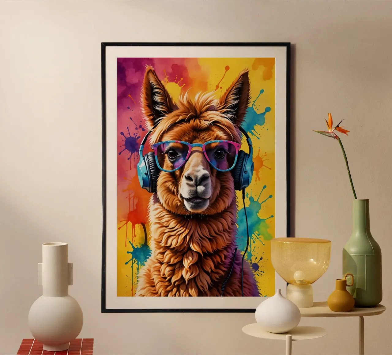 Lama in cuffia carta hahnemühle da MakArena