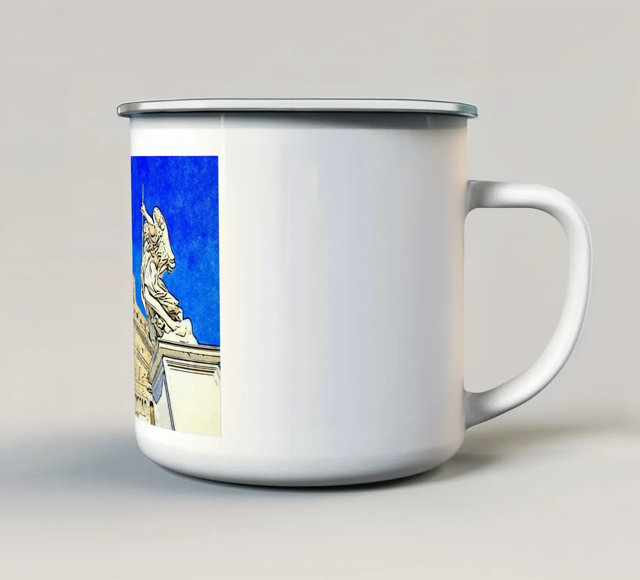 L'angelo con la lancia tazza in smalto da Piccola Serenata