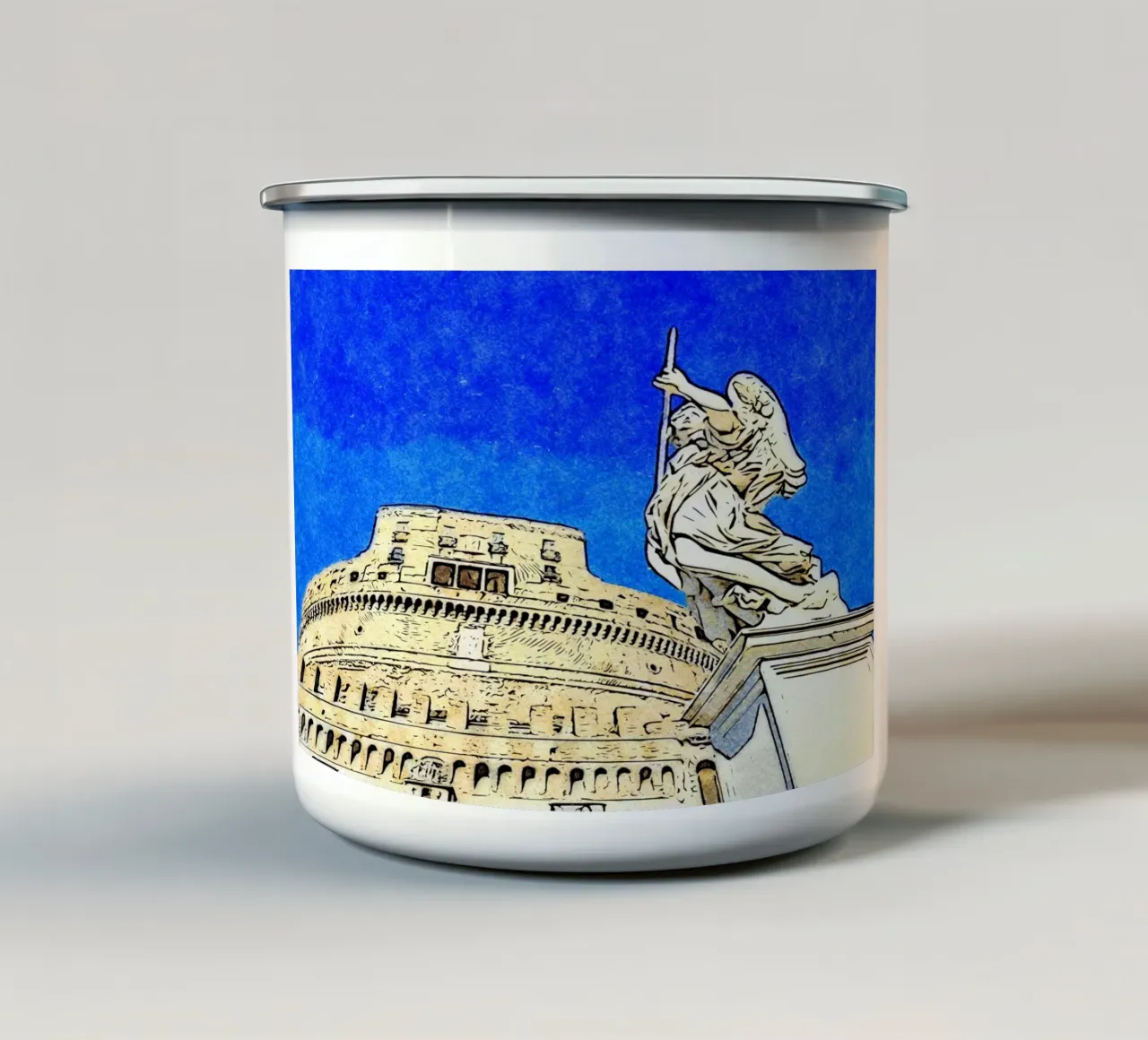 L'angelo con la lancia tazza in smalto da Piccola Serenata