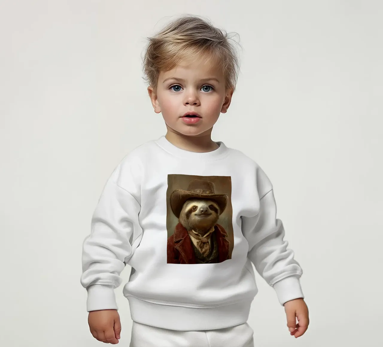 Faultier cowboy, retro Gemälde felpa neonato da SlothStella