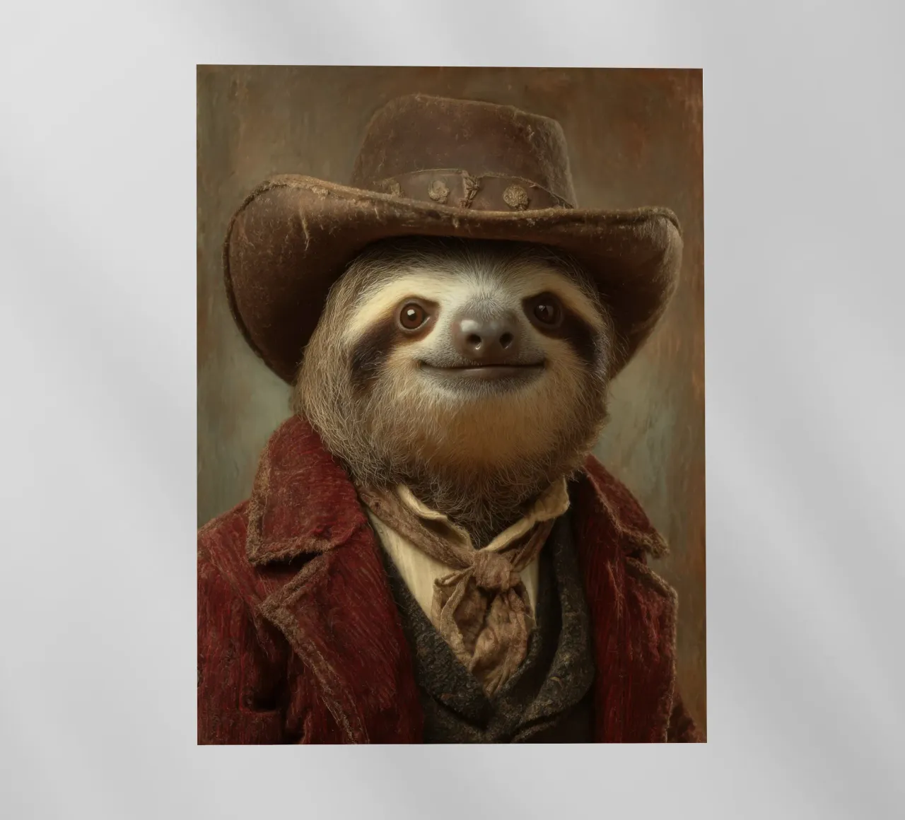 Faultier cowboy, retro Gemälde pellicola backlit da SlothStella