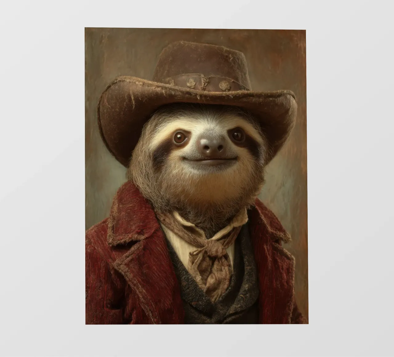 Faultier cowboy, retro Gemälde pellicola backlit da SlothStella