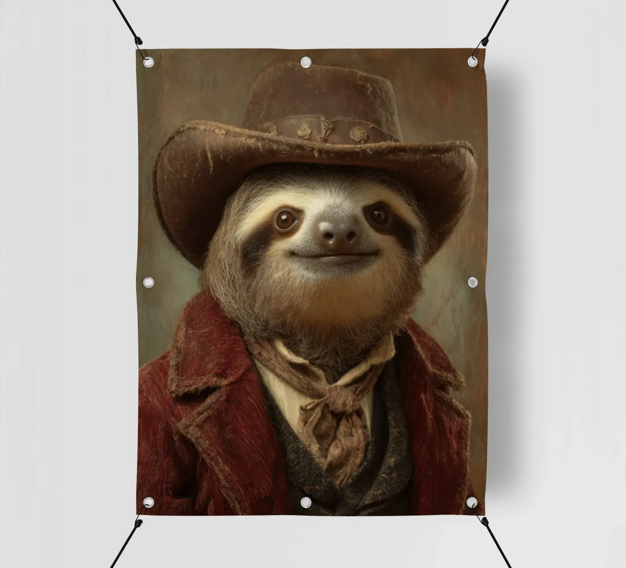 Faultier cowboy, retro Gemälde telo in pvc da SlothStella