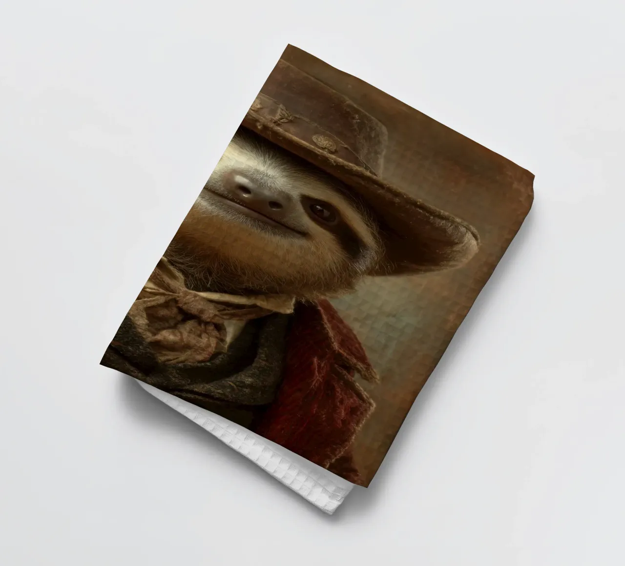 Faultier cowboy, retro Gemälde canovaccio da cucina da SlothStella