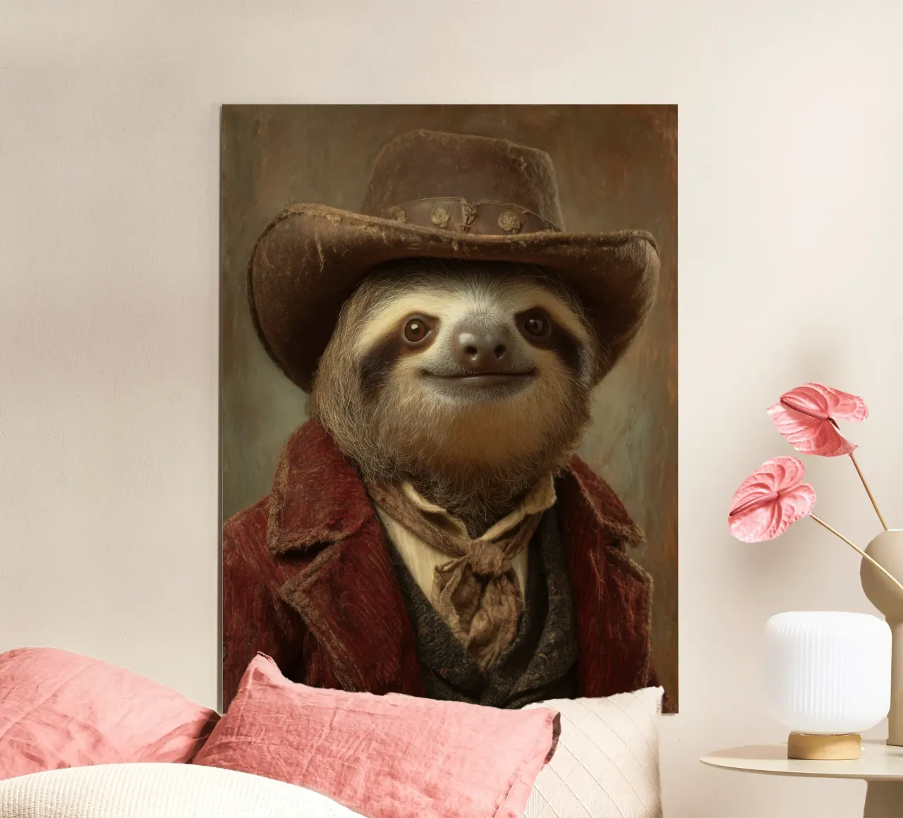 Faultier cowboy, retro Gemälde carta hahnemühle da SlothStella