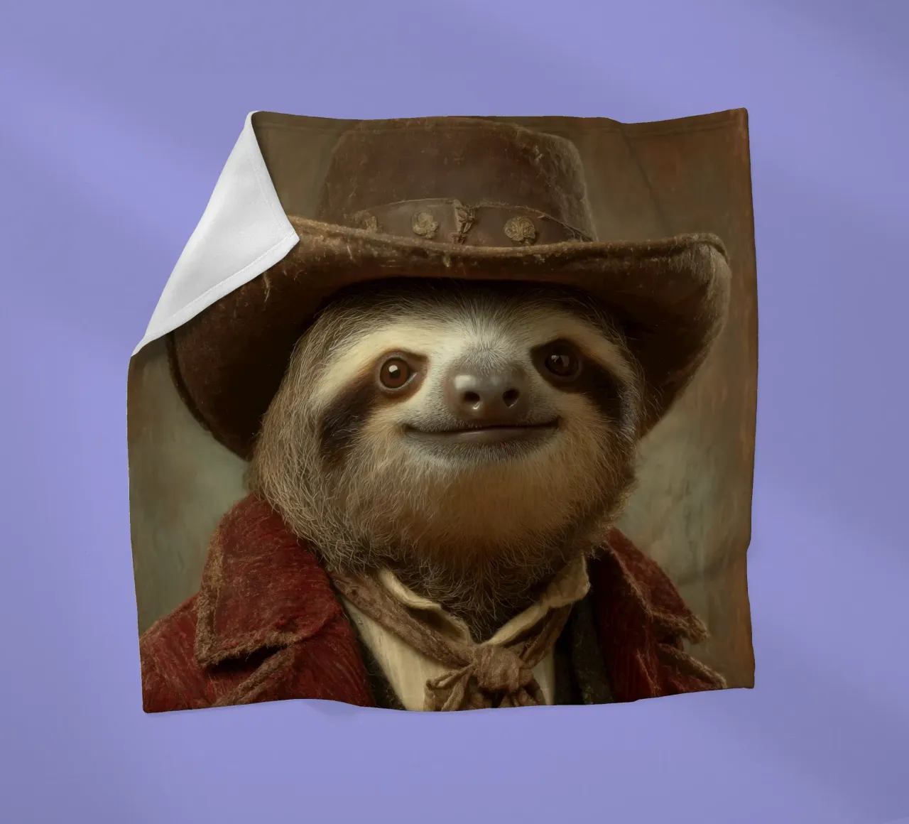 Faultier cowboy, retro Gemälde coperta in pile da SlothStella