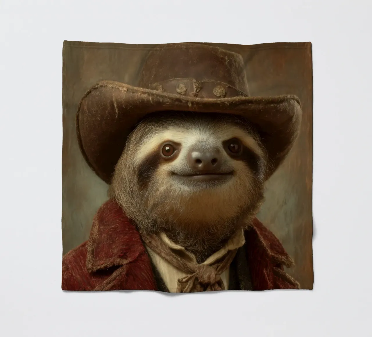 Faultier cowboy, retro Gemälde coperta in pile da SlothStella