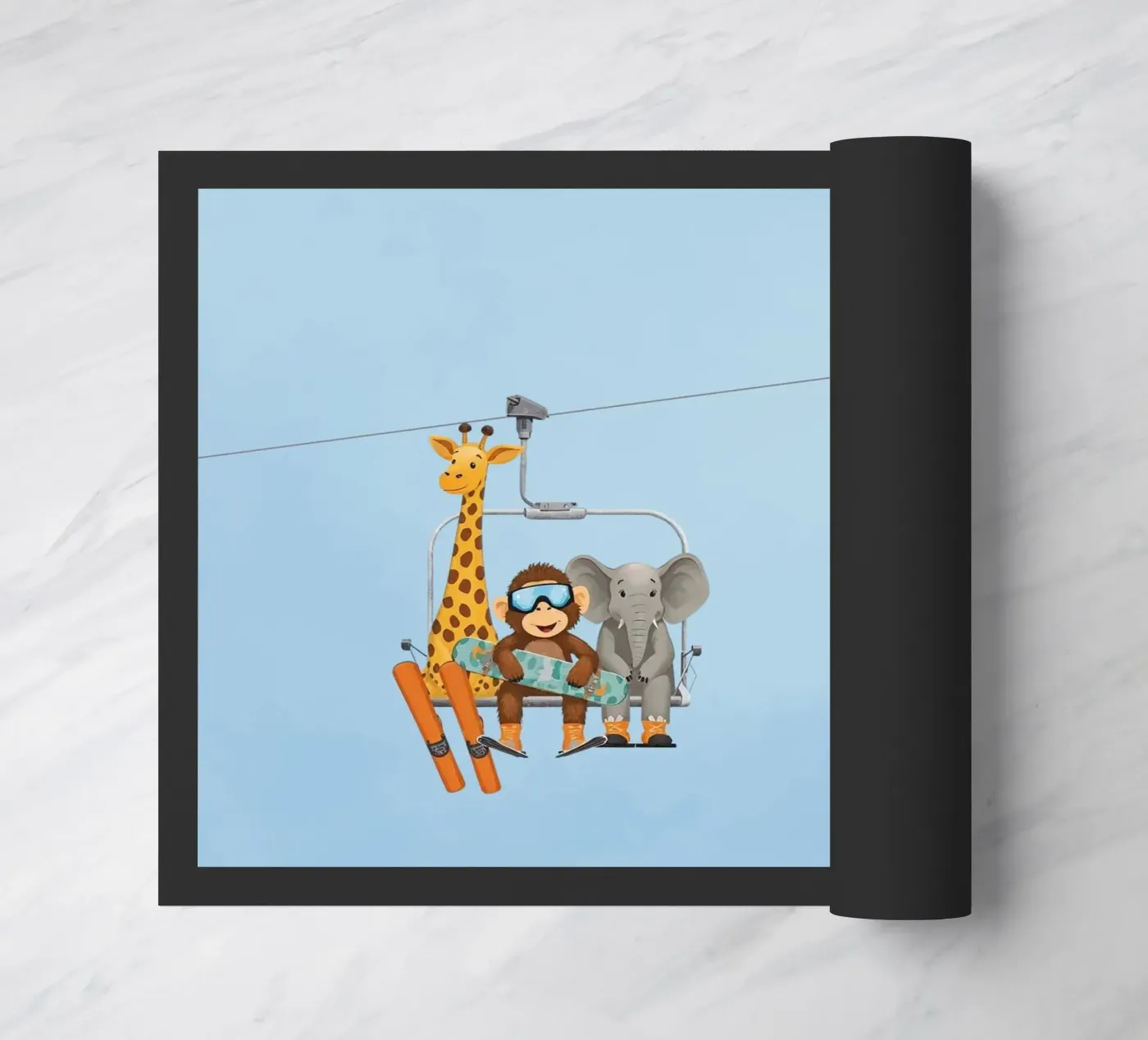 Alpine Animals doormat by Doodle Dreams Art