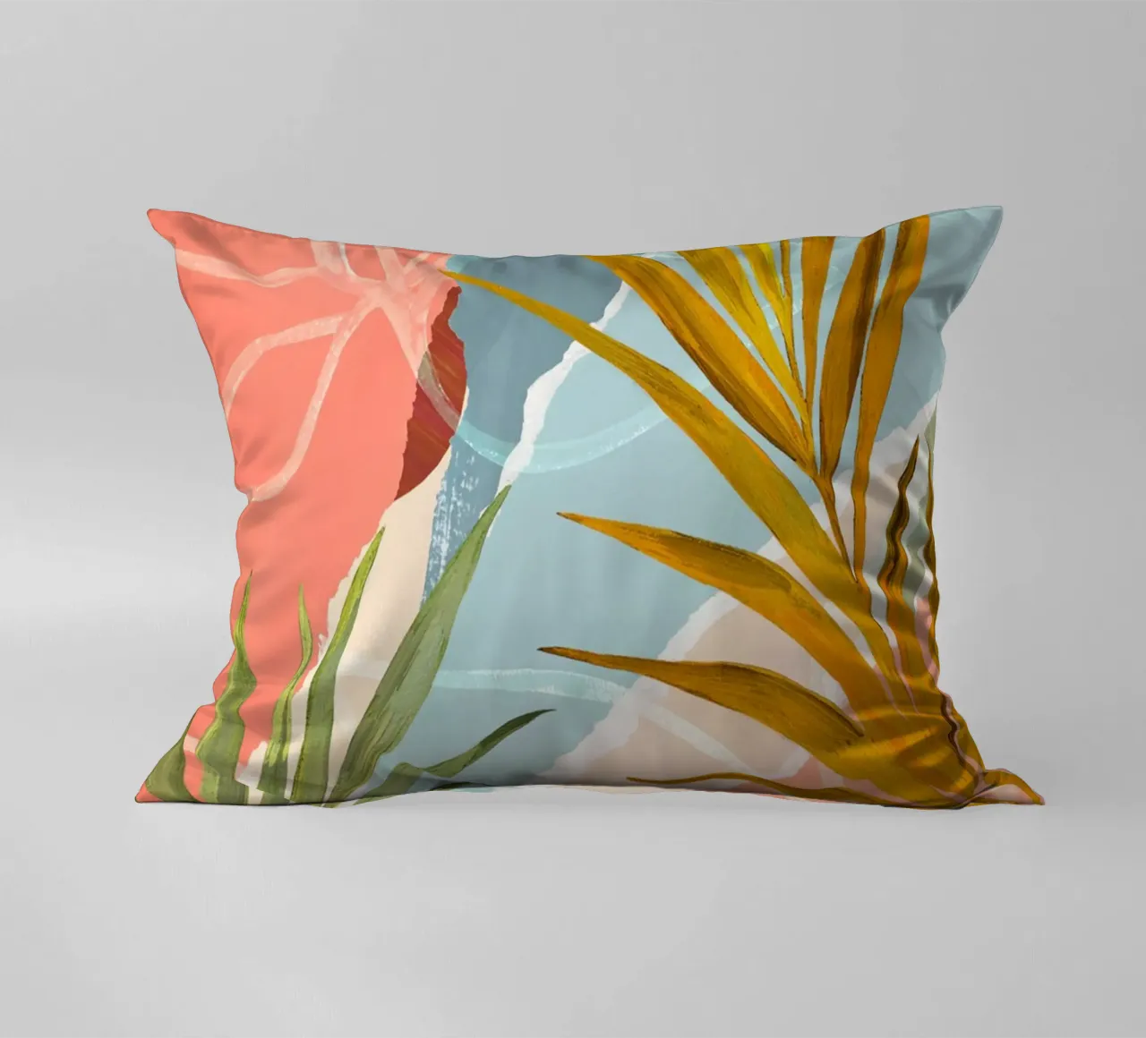 Palm Leaf Abstract Art Print cuscino da Violets Print House