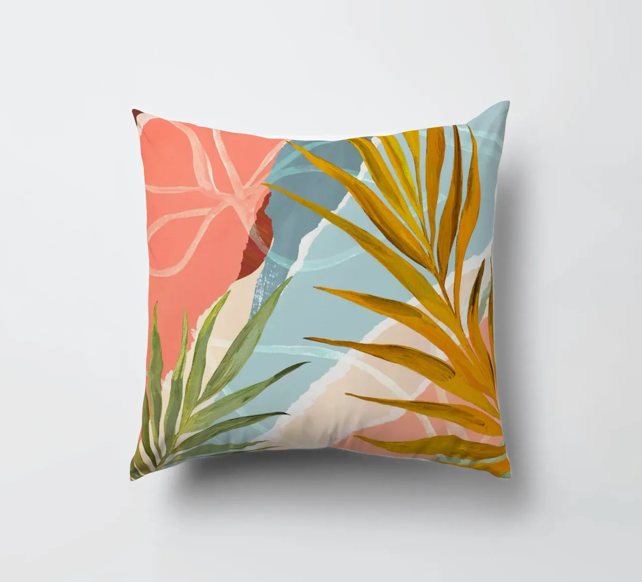 Palm Leaf Abstract Art Print cuscino da Violets Print House