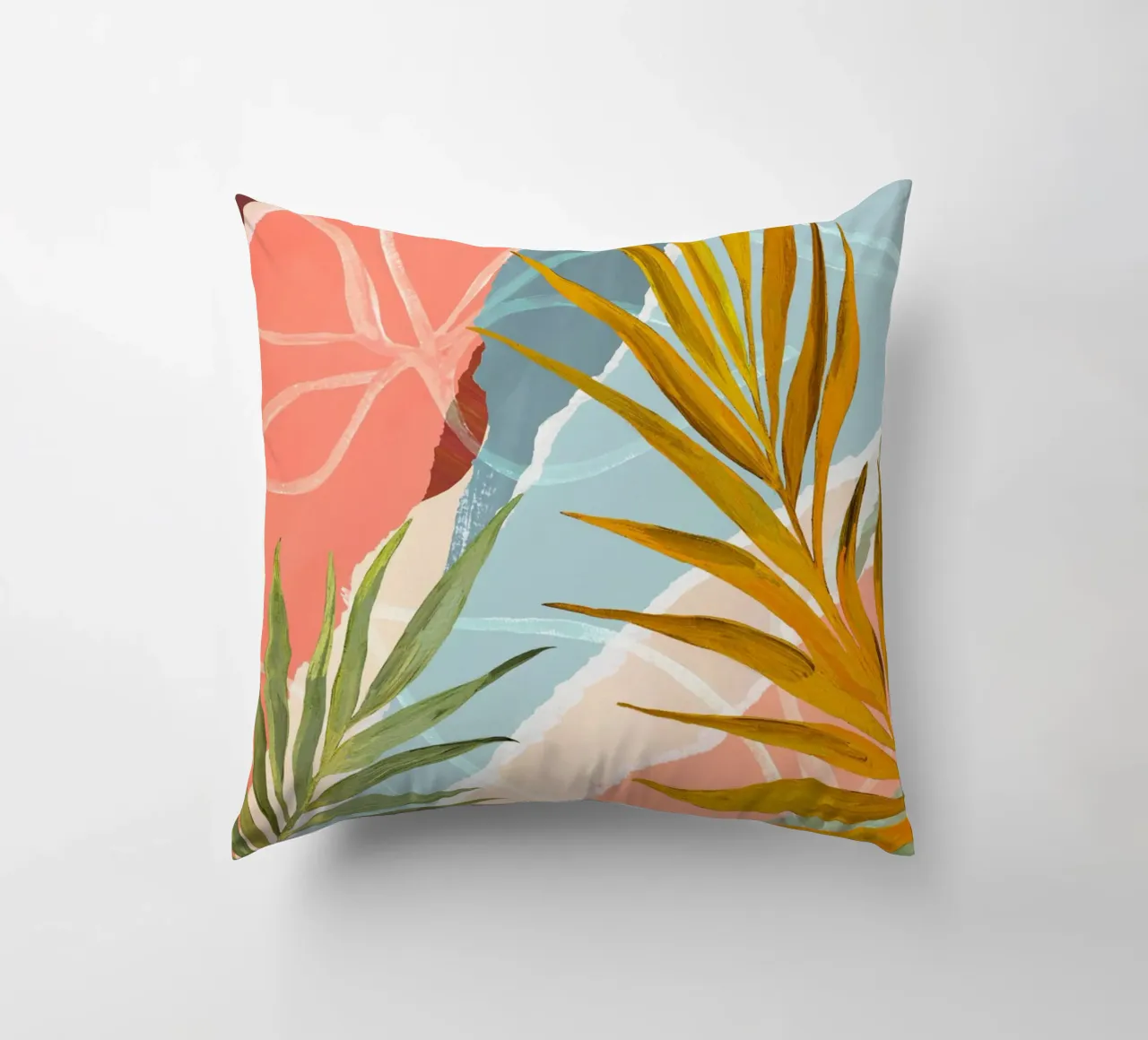 Palm Leaf Abstract Art Print cuscino da Violets Print House
