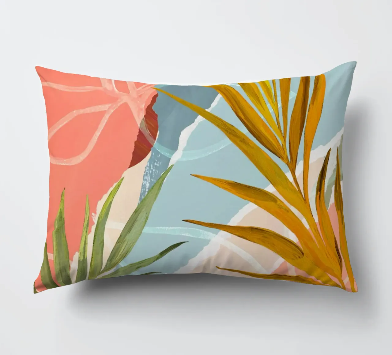 Palm Leaf Abstract Art Print cuscino da Violets Print House