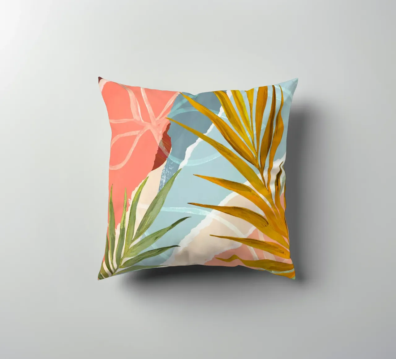 Palm Leaf Abstract Art Print cuscino da Violets Print House