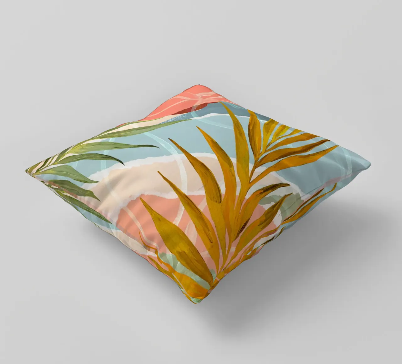 Palm Leaf Abstract Art Print cuscino da Violets Print House