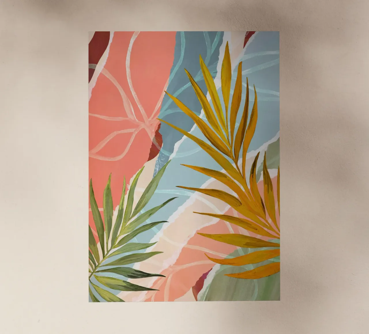 Palm Leaf Abstract Art Print pellicola backlit da Violets Print House