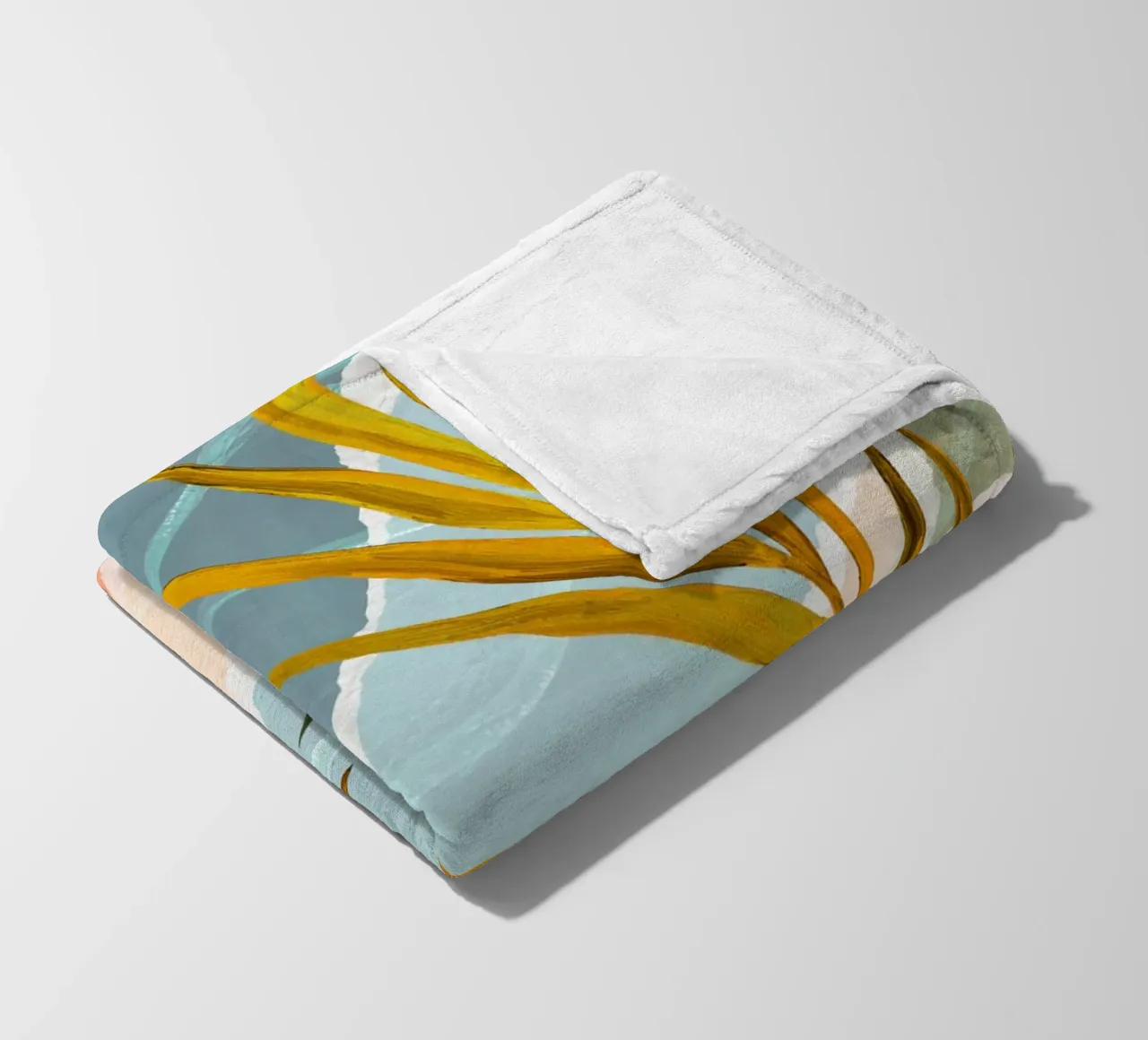 Palm Leaf Abstract Art Print coperta in pile da Violets Print House