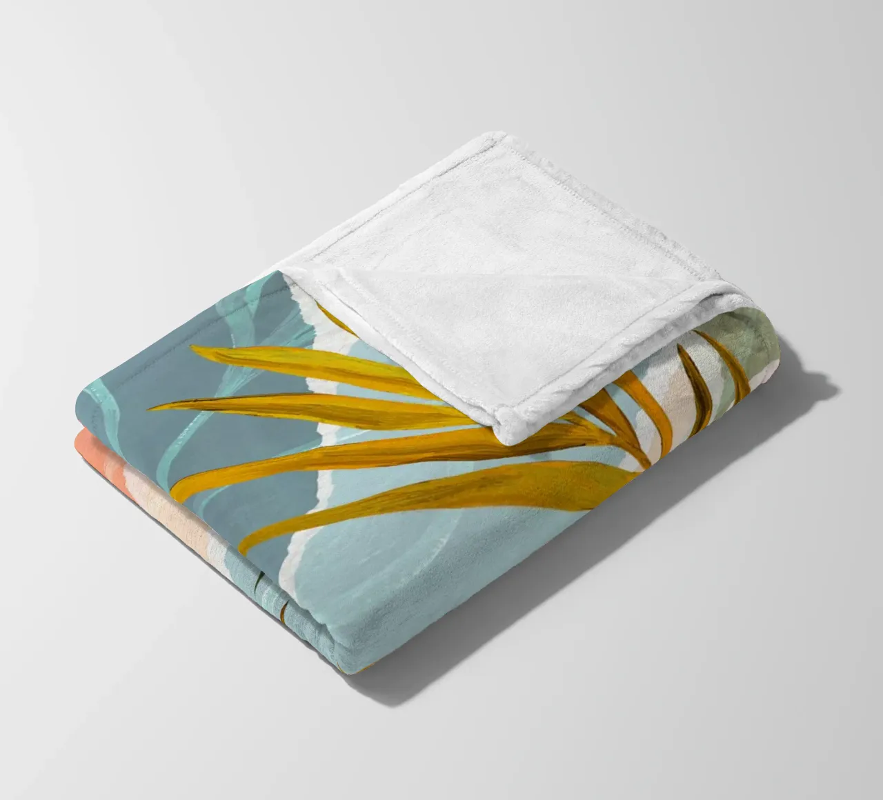 Palm Leaf Abstract Art Print coperta in pile da Violets Print House