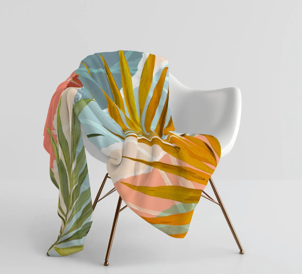 Palm Leaf Abstract Art Print coperta in pile da Violets Print House