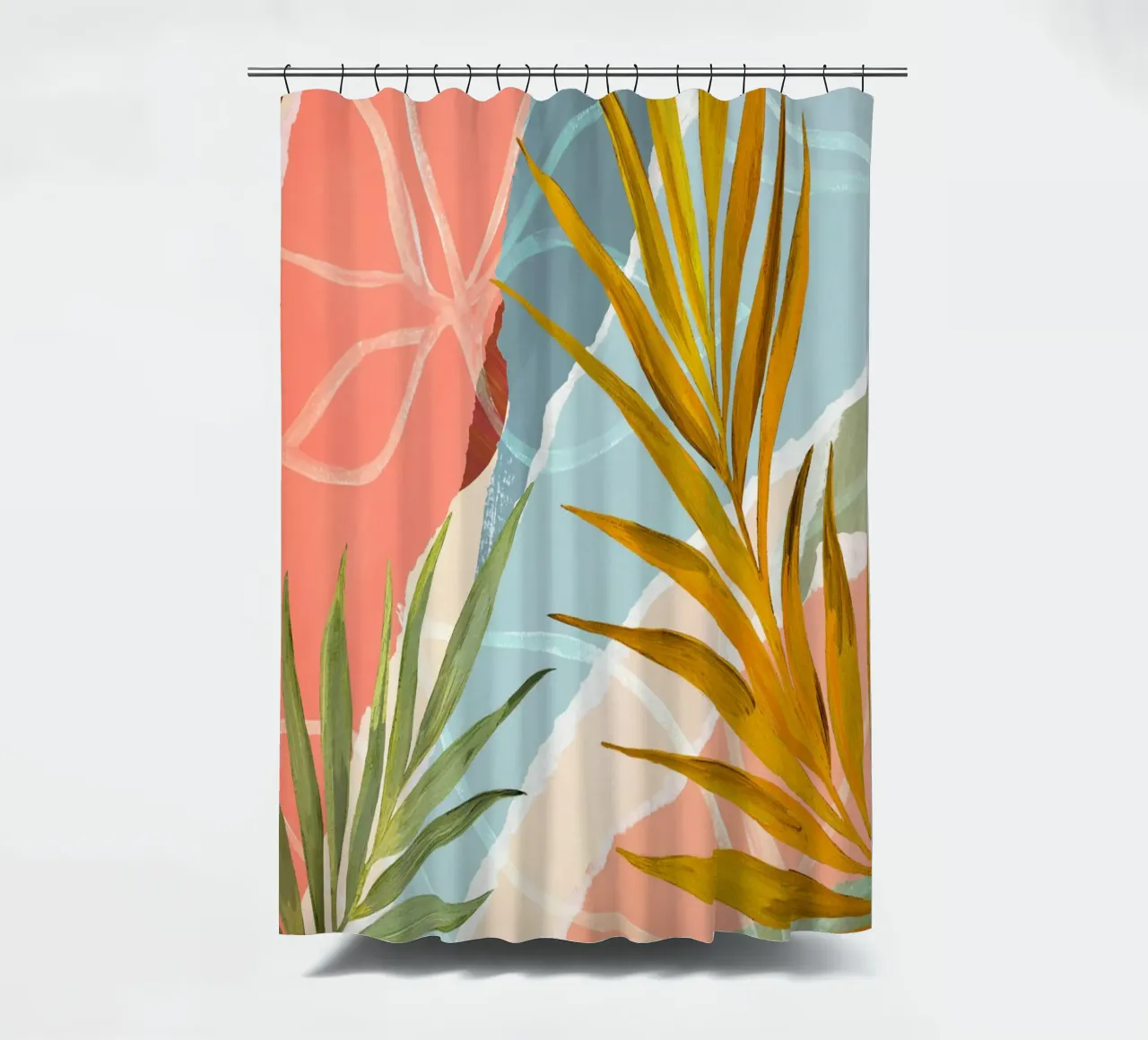 Palm Leaf Abstract Art Print tenda da doccia da Violets Print House