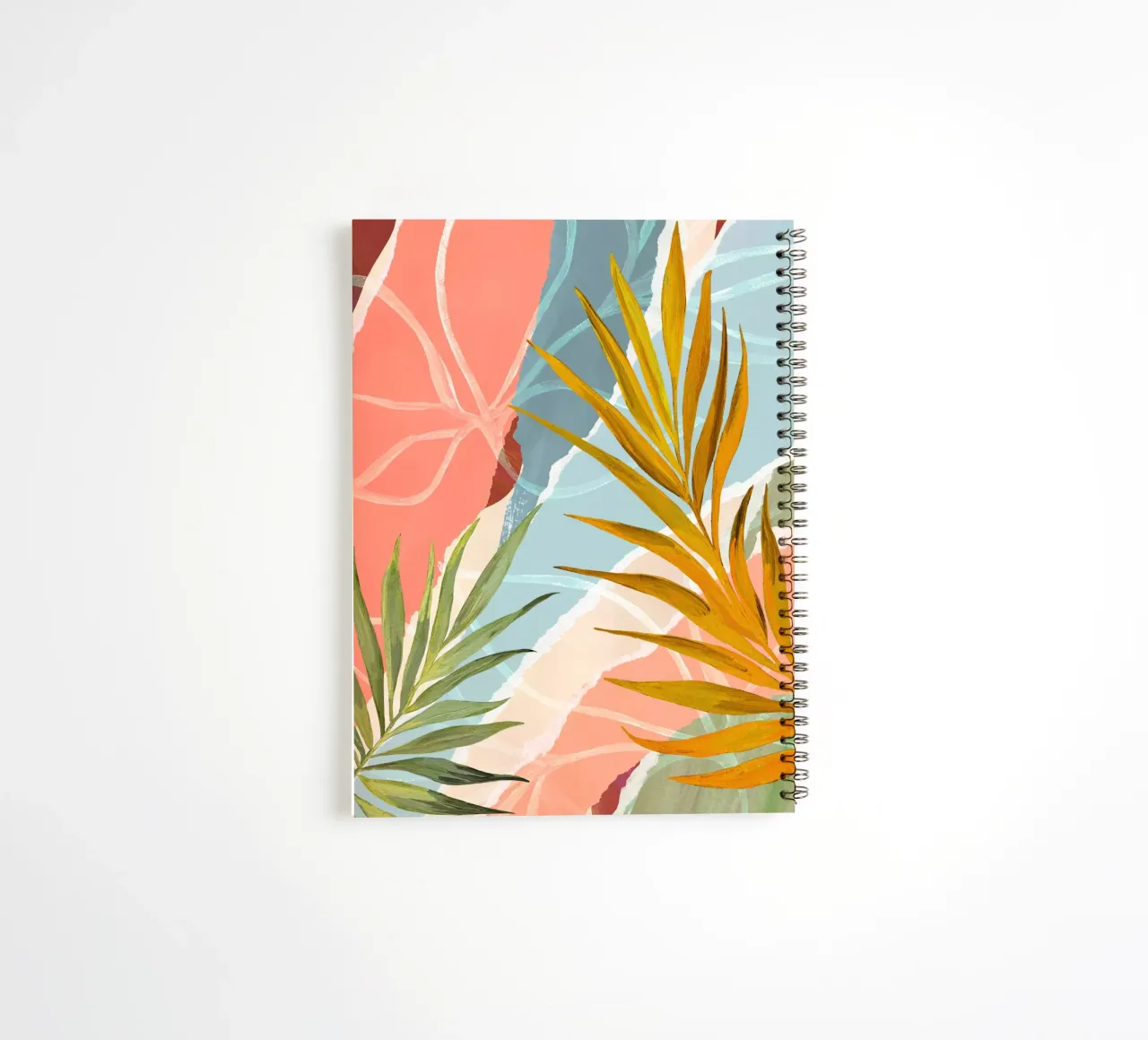 Palm Leaf Abstract Art Print spiral notebook by Violets Print House