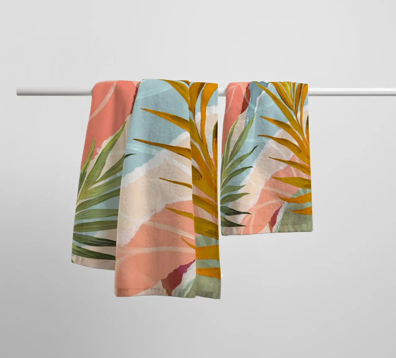 Palm Leaf Abstract Art Print asciugamano da bagno da Violets Print House