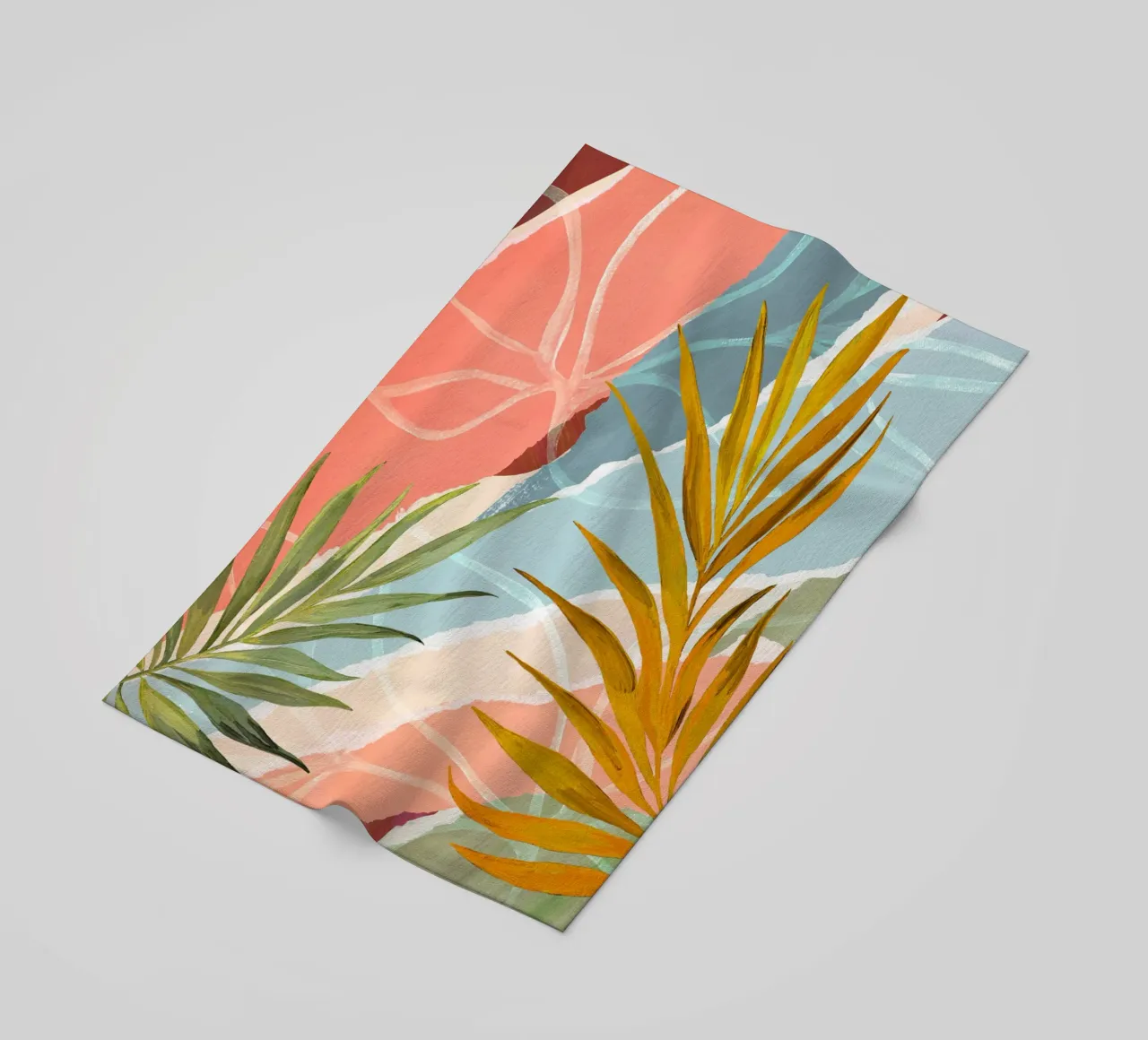 Palm Leaf Abstract Art Print telo mare da Violets Print House