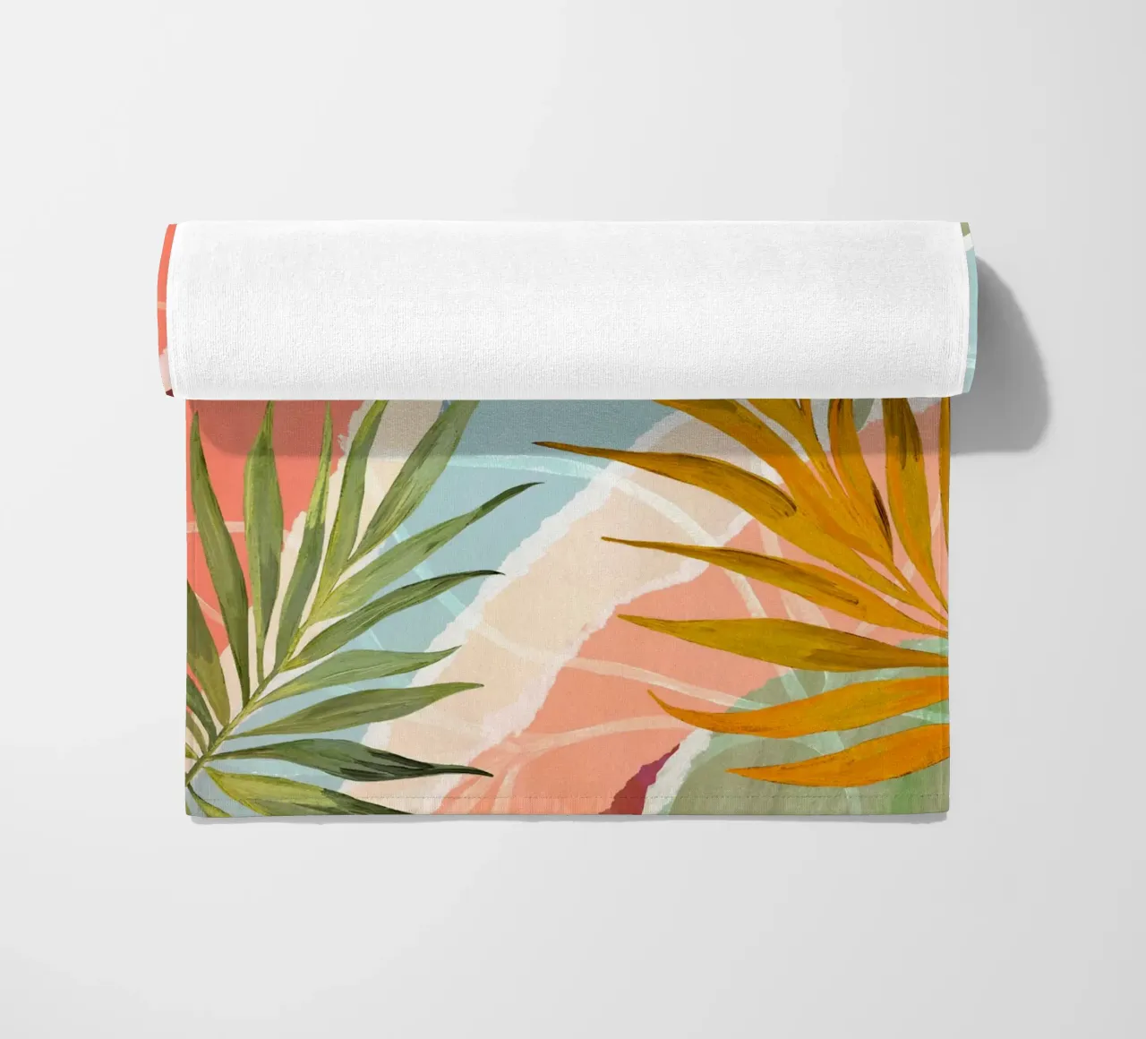 Palm Leaf Abstract Art Print telo mare da Violets Print House