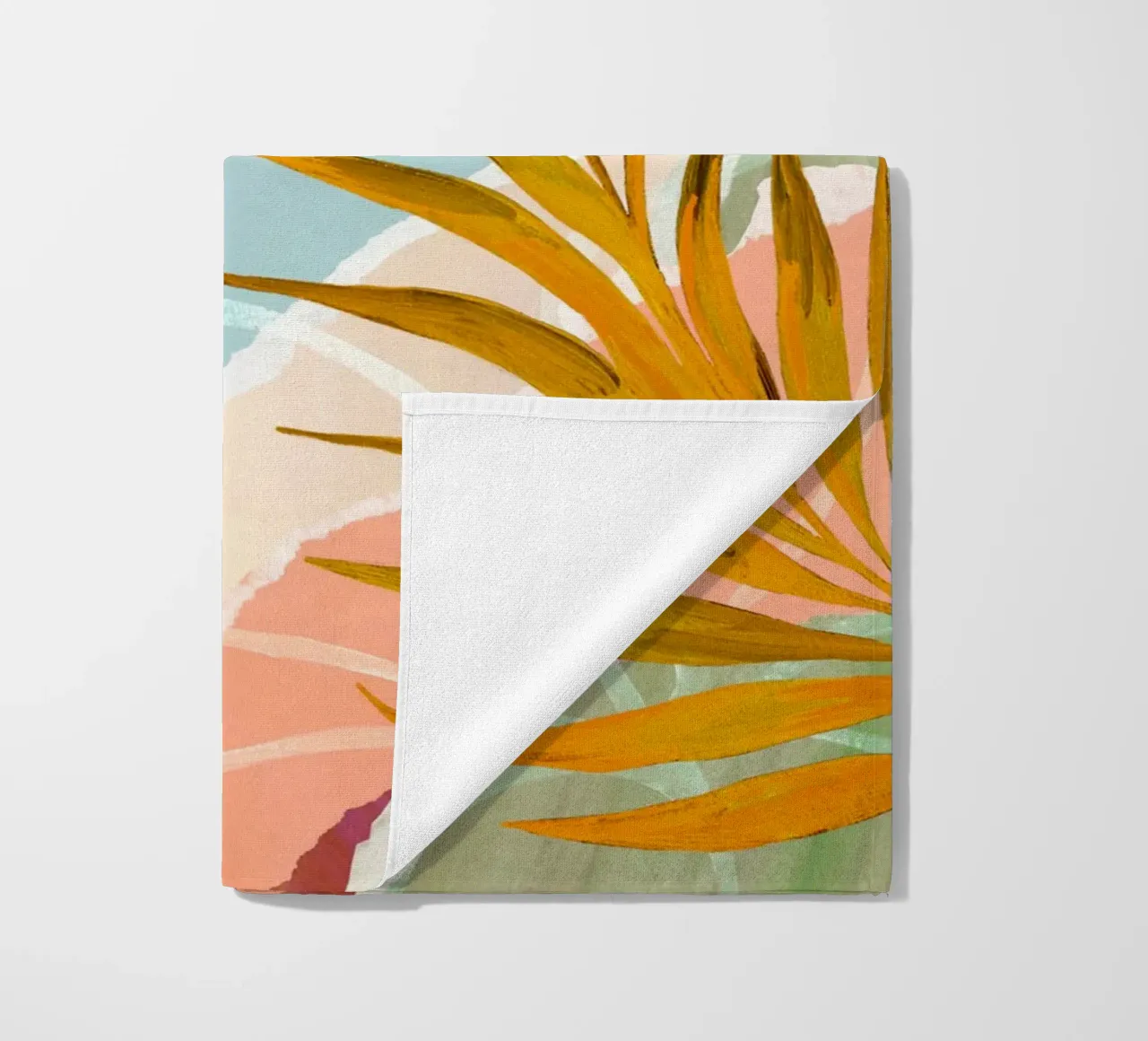 Palm Leaf Abstract Art Print telo mare da Violets Print House