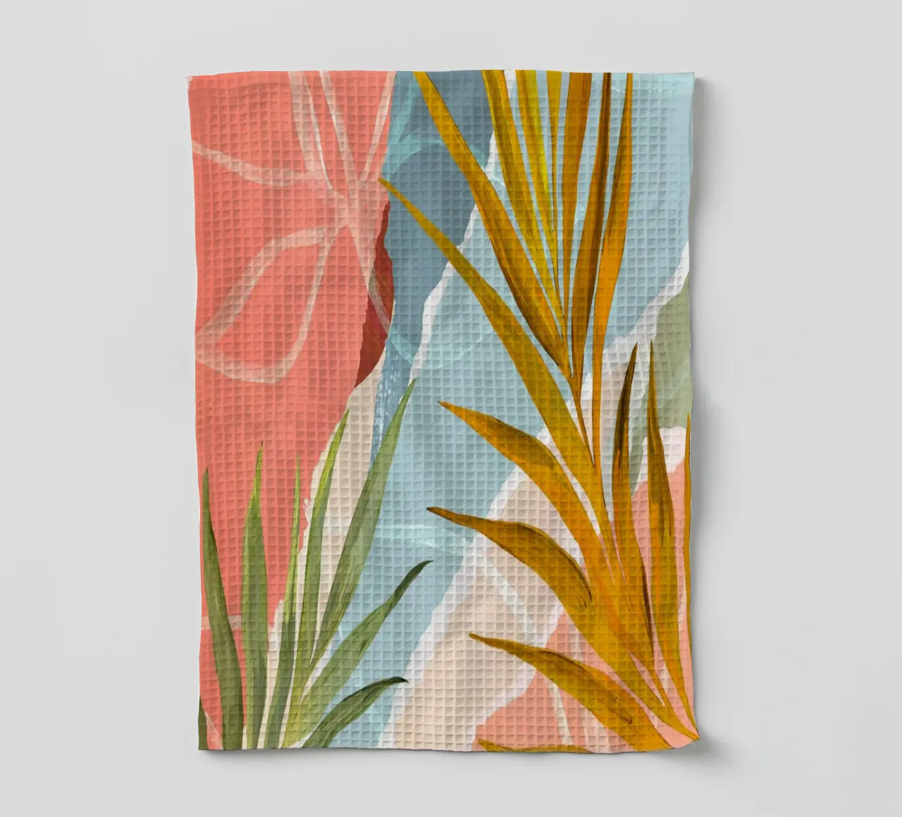 Palm Leaf Abstract Art Print canovaccio da cucina da Violets Print House