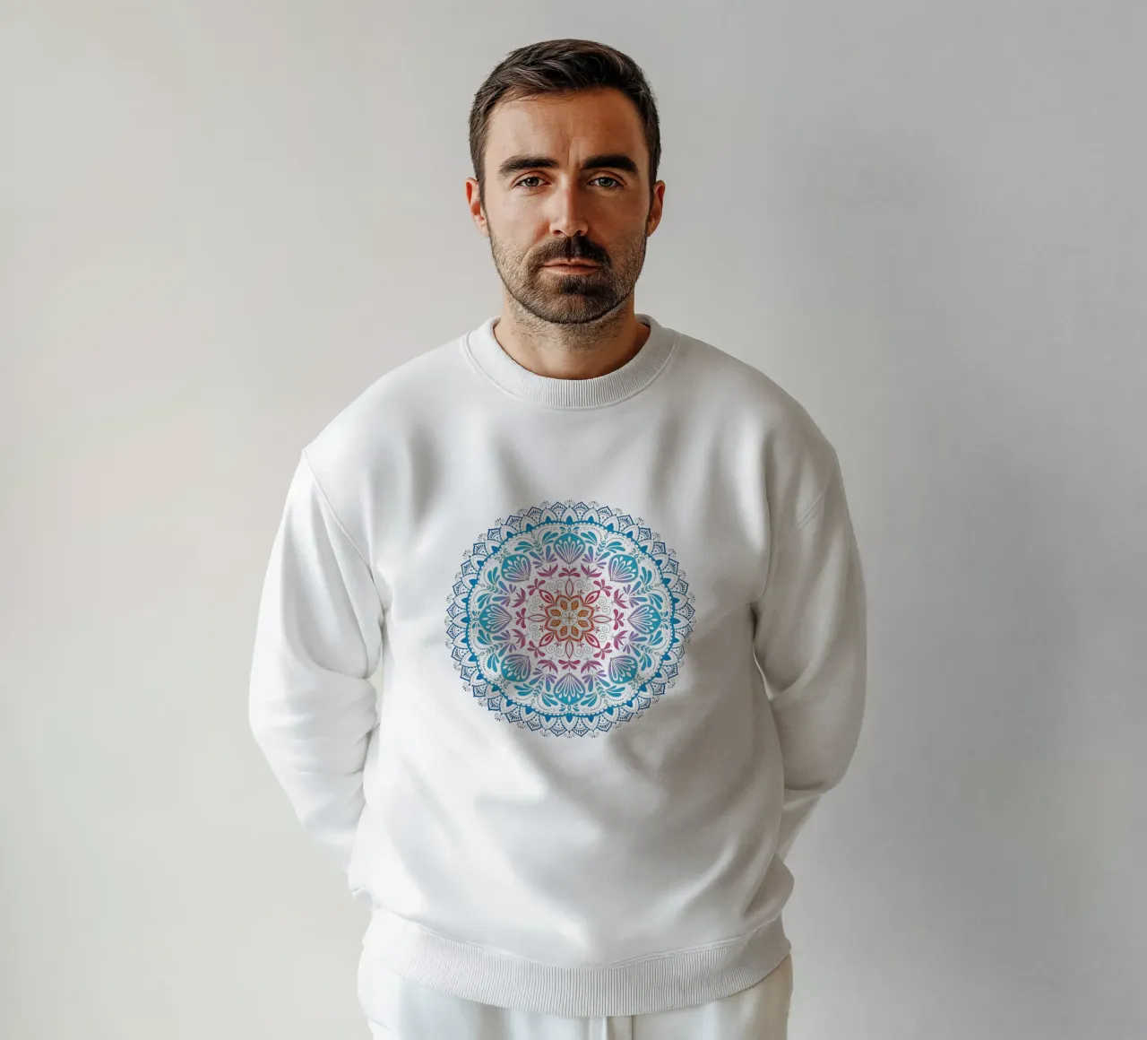 Mandala con i colori dell'arcobaleno felpa da CalliLetters
