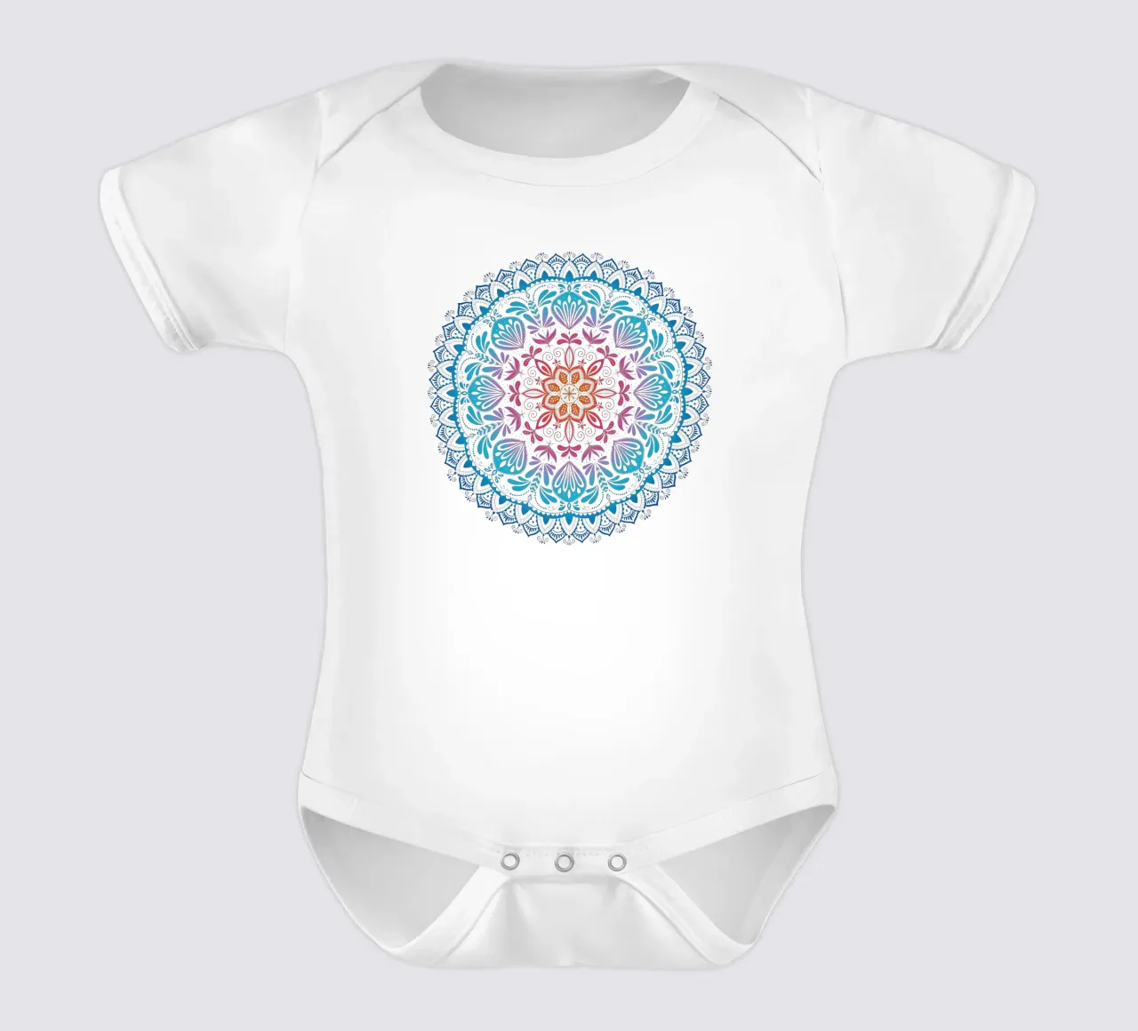 Mandala con i colori dell'arcobaleno body neonato maniche corte da CalliLetters
