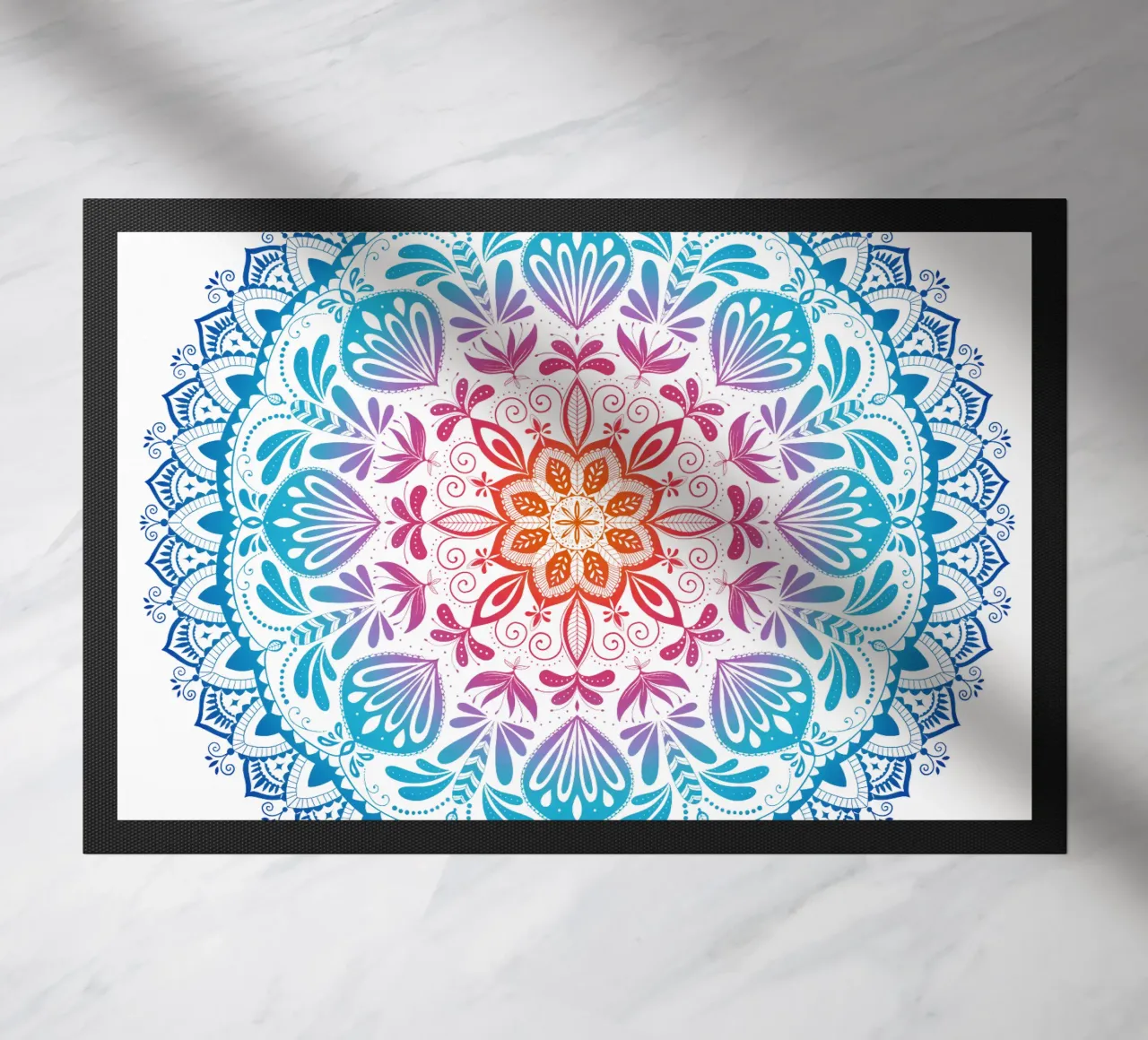 Mandala con i colori dell'arcobaleno zerbino da CalliLetters