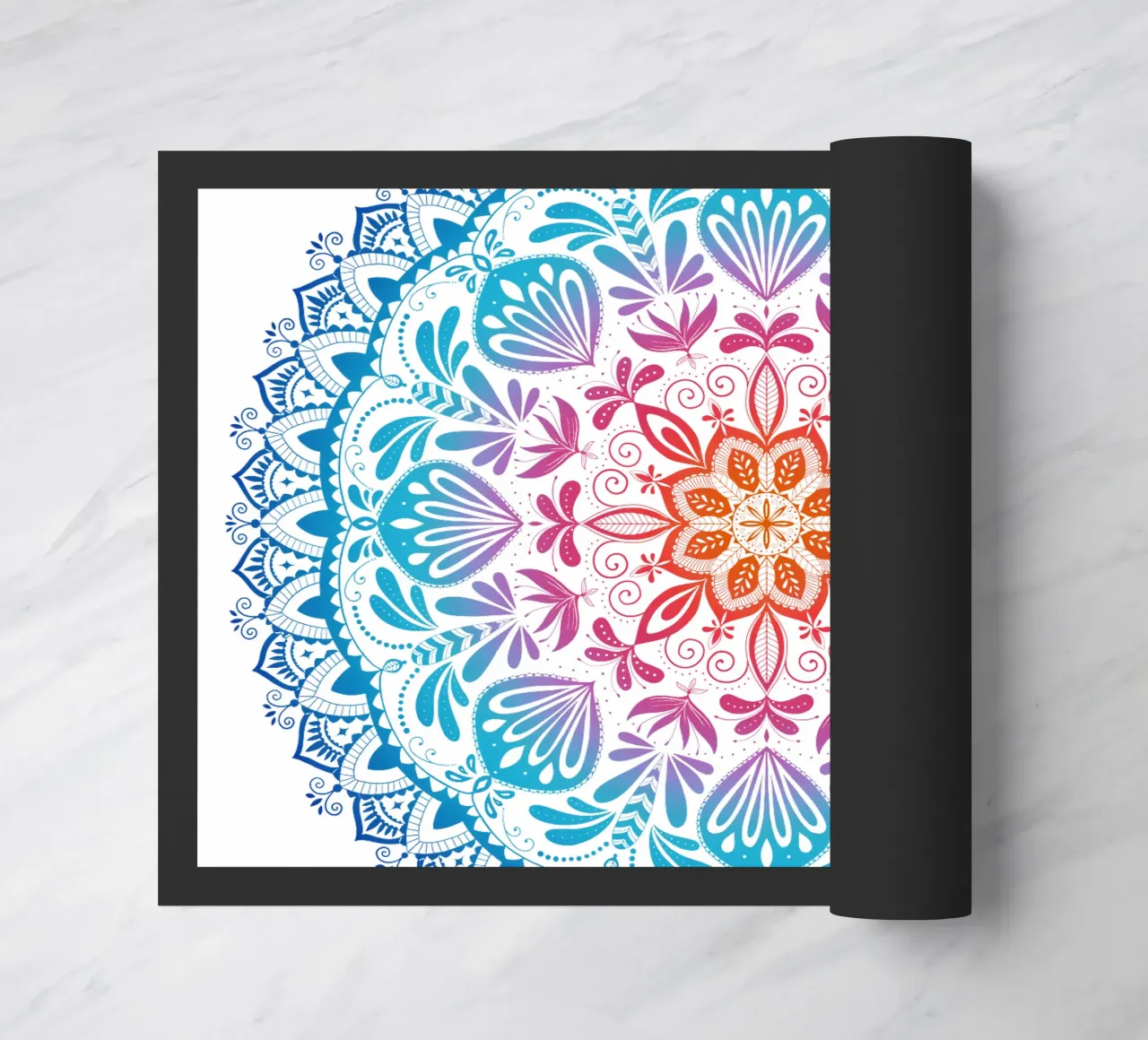 Mandala con i colori dell'arcobaleno zerbino da CalliLetters