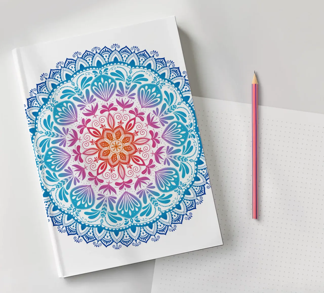Mandala in rainbow colours notebook by CalliLetters