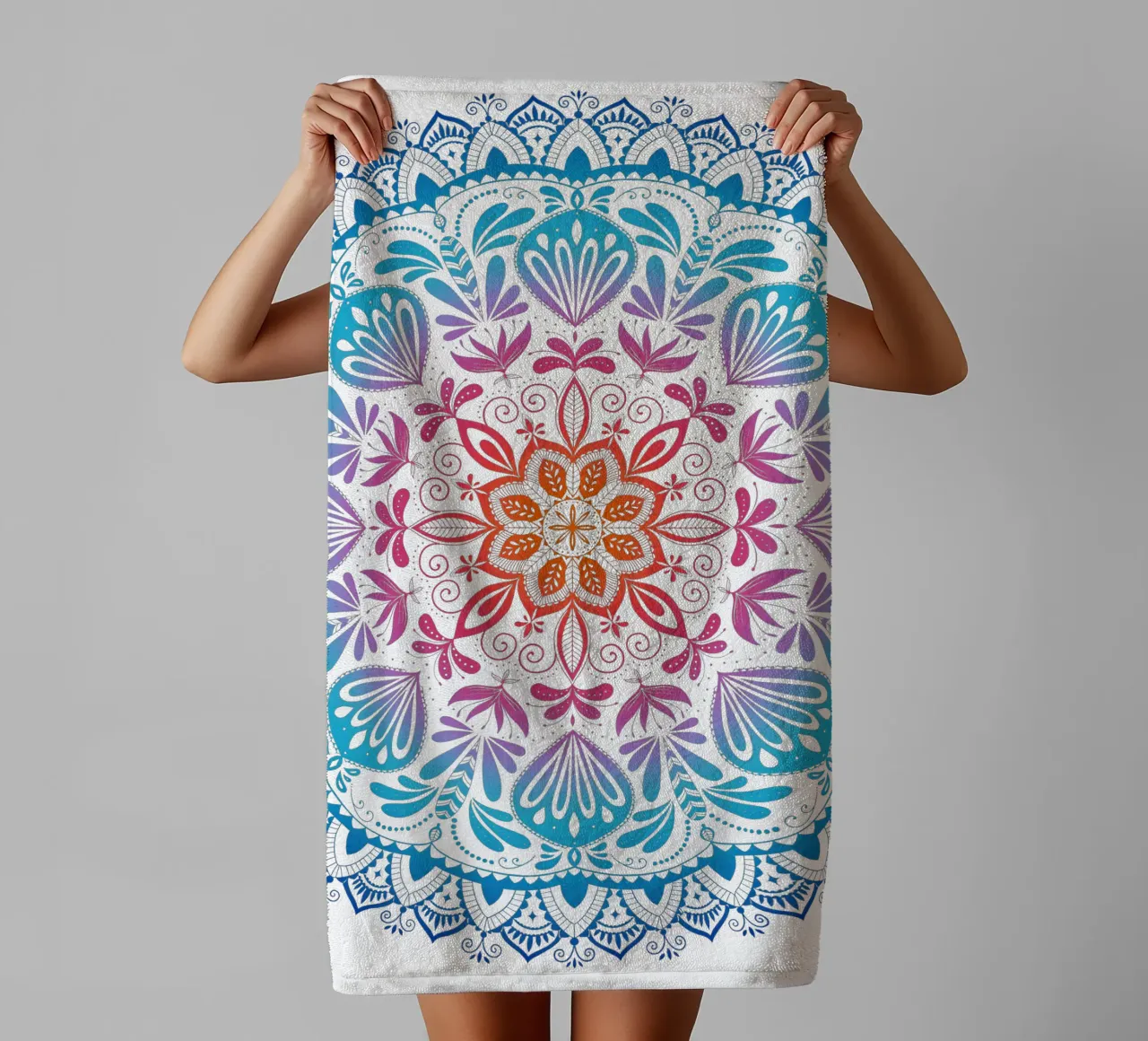 Mandala con i colori dell'arcobaleno asciugamano da bagno da CalliLetters