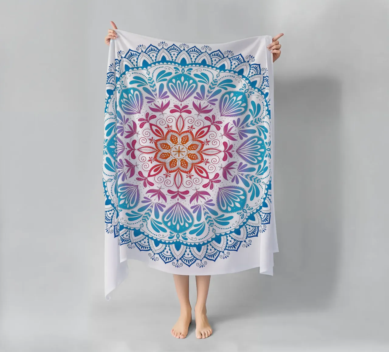 Mandala con i colori dell'arcobaleno telo mare da CalliLetters