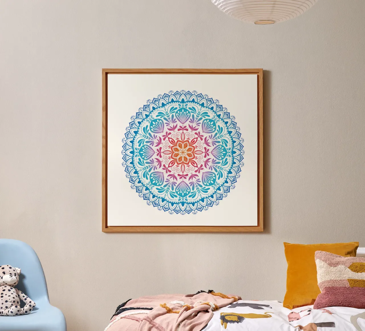 Mandala con i colori dell'arcobaleno alluminio dibond da CalliLetters