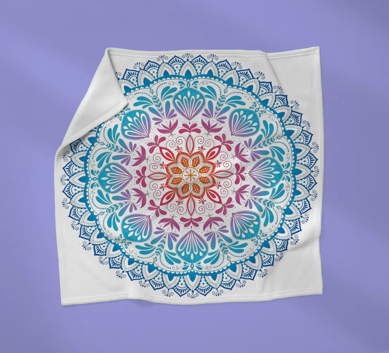 Mandala con i colori dell'arcobaleno coperta in pile da CalliLetters