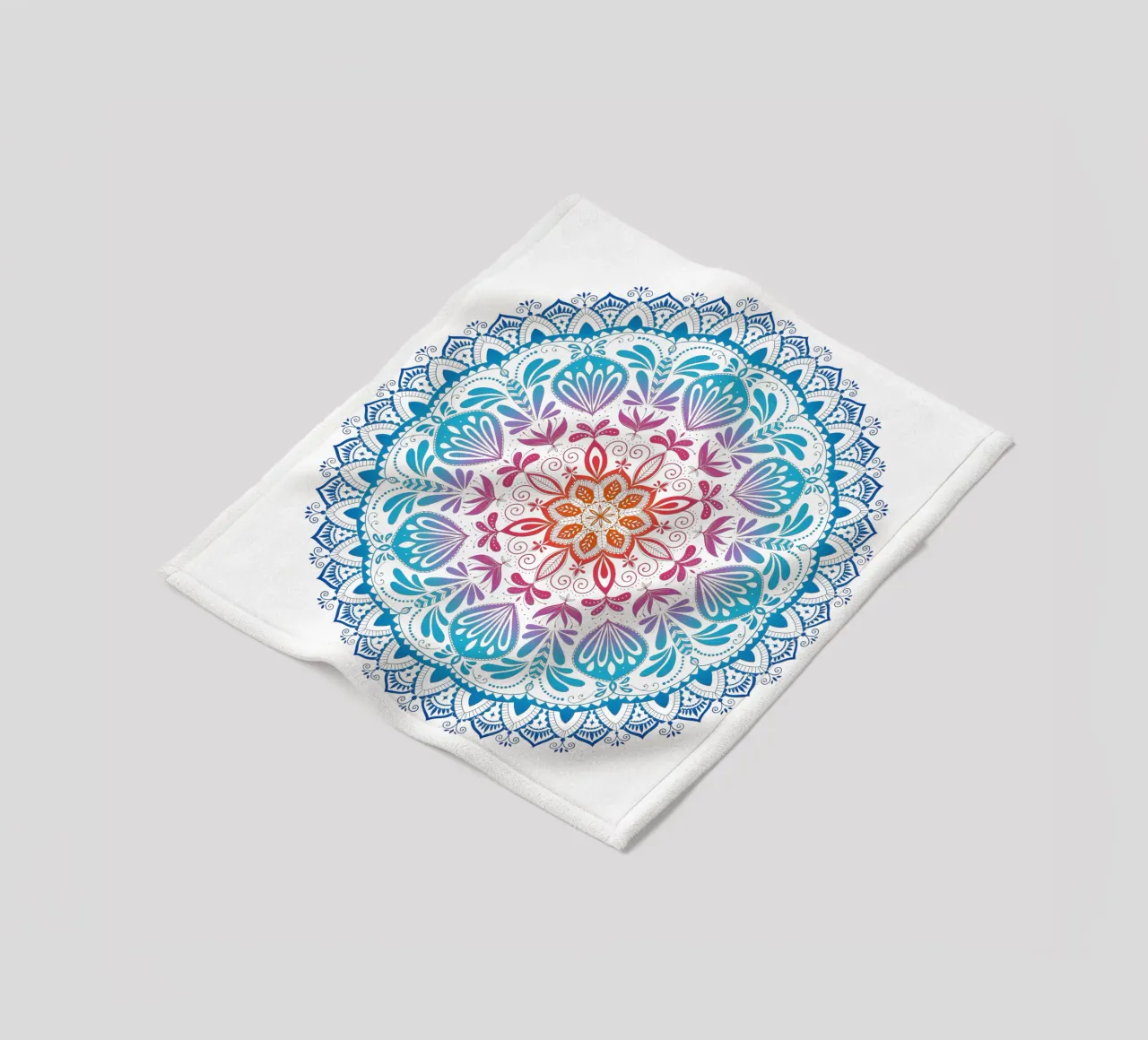 Mandala con i colori dell'arcobaleno coperta in pile da CalliLetters
