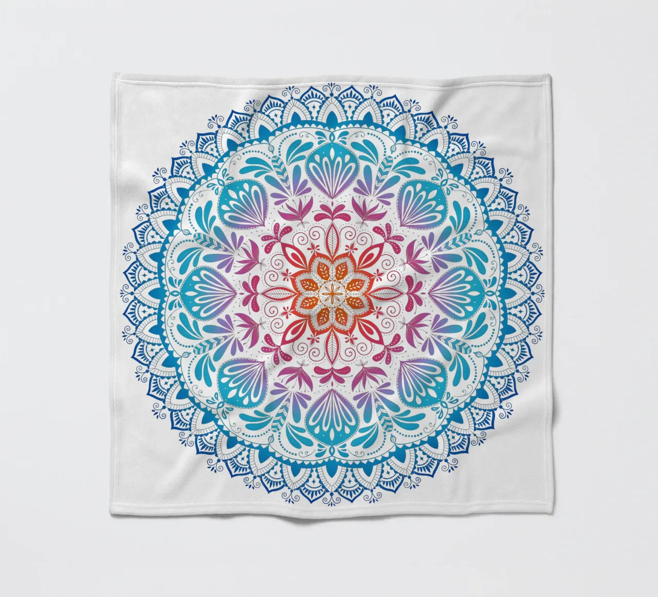 Mandala con i colori dell'arcobaleno coperta in pile da CalliLetters