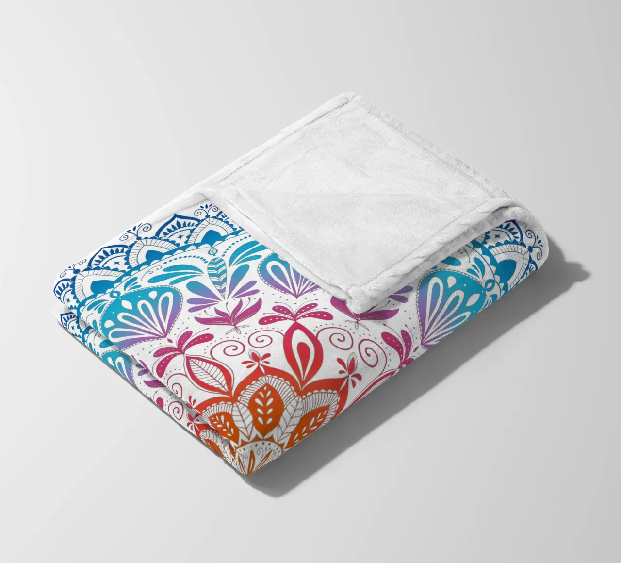 Mandala con i colori dell'arcobaleno coperta in pile da CalliLetters